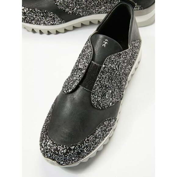 Free People Henry Beguelin Twinkle Slip-On Leather Sneaker Glitter Size 39 US 9 - Picture 1 of 10